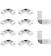 SUPERNIGHT RGB LED Connectors L Corner Straight 4 Pin LED Strip Light Connectors 10 Pieces for 10...