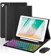 EAMPANG Case with Keyboard and Mouse for iPad 6th/5th Generation Air 1 2 Pro 9.7inch,7 Color Rain...