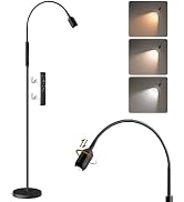 GOEBLESON Reading Floor Lamp, 74.2" Tall LED Lamp, with 360° Flexible Gooseneck & Touch & Remote ...