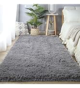 Fluffy Rugs for Bedroom 5x7 - Soft Shag Plush Area Rug for Living Room - Fuzzy Modern Gray Non-Sk...