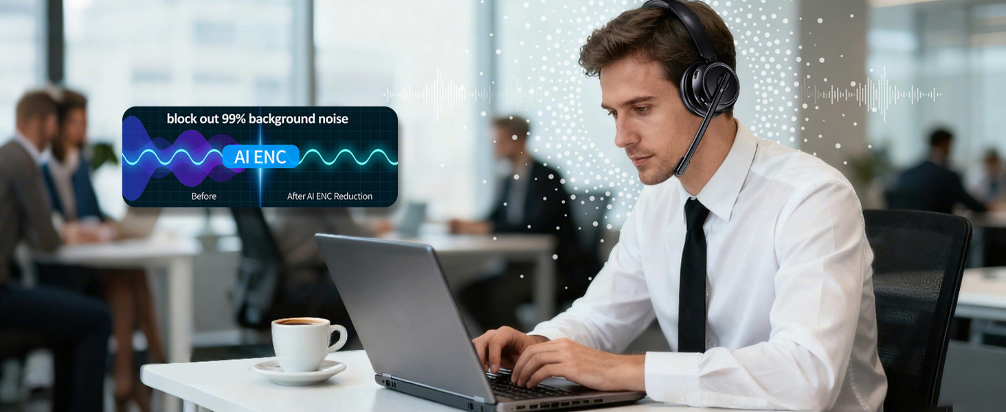 Noise Cancelling Bluetooth headset with mic