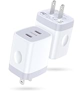 Dual USB C Charger Samsung Fast Charging Block for Galaxy A15 5G A35 A55 A25 A14 A54 S24 S23,Pixe...