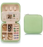 TRODANCE Plush Velvet Travel Jewelry Case Organizer, Small Travel Jewelry Box,Portable Jewelry Bo...
