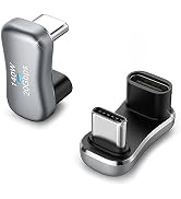 MoKo 180 Degree USB C Adapter 2 Pack, U Shape USB-C Male to USB-C Female Adapter with PD 140W Fas...