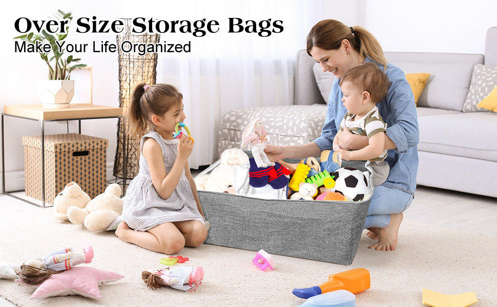 Extra Large Storage Bags, Folding Moving Comforter Blanket Storage Bags Closet Organizers