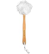 Shower Loofah on a Stick Body & Back Scrubber - Long Handled Mesh Bath Sponge Pouf Luffa Brush on...