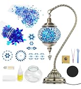 LOZNDA DIY Turkish Mosaic Lamp Kit, Bedside Turkish Lamp for Adults & Teens | Swan-Neck Stained G...