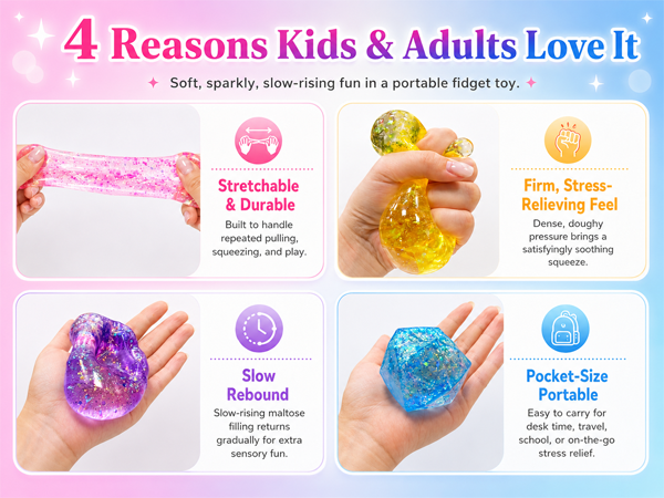 Glitter Squishy Diamond Toys