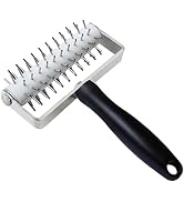 EVEDMOT Pizza Dough Docker Roller Stainless Steel, Pizza Pin Puncher Dough Hole Maker with Plasti...