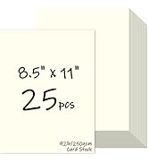25 Sheets Cream Cardstock 8.5 x 11, 92lb/250gsm Ivory CardStock, Heavy White Card stock Printer P...