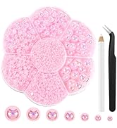 BOUBONI 6800 Pcs Flatback Pearls Kits 2/3/4/5/6/8/10mm Half Round Pearls for Crafts with Pickup P...