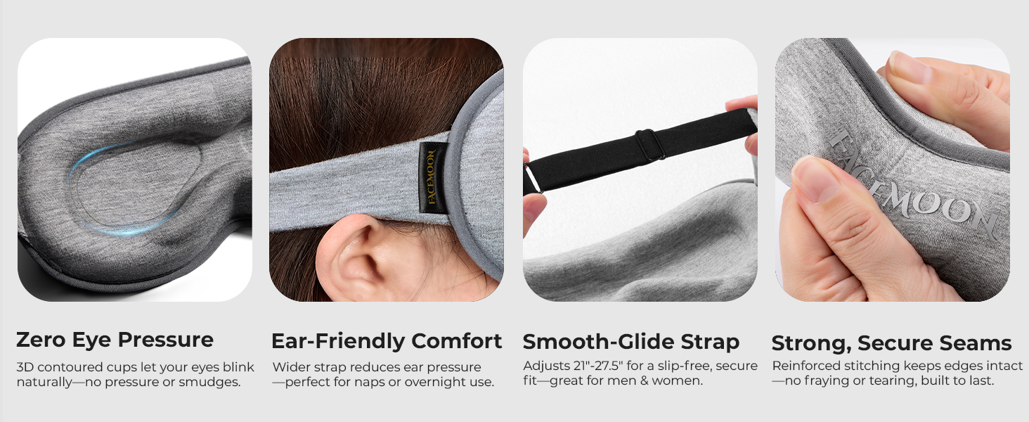 3d contoured, adjustable strap