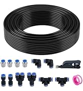Taiidaues Air Line Tubing Kit, 1/4" OD DOT Air Line 50 FT(15 m) SAE j844 PA Nylon Air Hose Tubing...