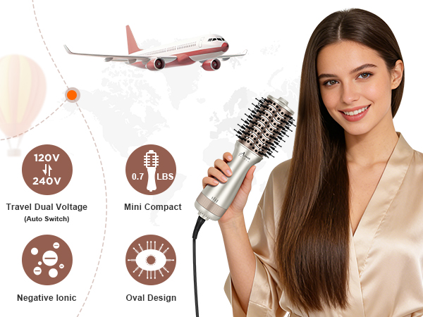 dual voltage hair dryer brush