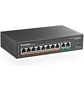 MokerLink 8 Port PoE Switch with 2 Gigabit Uplink, 802.3af/at PoE+ 100Mbps, 120W Built-in Power, ...