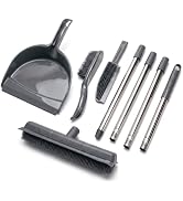 OVENTE Carpet Rake Rubber Broom with Squeegee Set, Grey CT2504GY | With Detailing Lint Fur Remove...