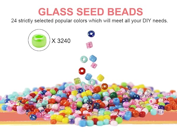 4mm Glass Seed Beads for Bracelets Making Kit