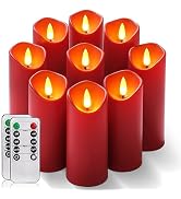 Homemory Christmas Flameless Candles, Battery Operated Candles with Remote Timers, Electric Fake ...