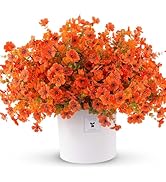 Rowfad 18 Pcs Artificial Mums Flowers Outdoor Plastic Fall Flowers Fake Mums Autumn Greenery Flow...