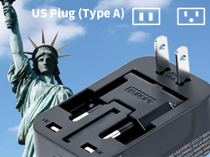 worldwide international plug converter type A TYPE B USA