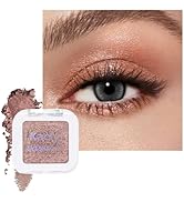 Pressed Single Eyeshadow Palette - Mini Shadow in Light Amber Rush Brown | Shimmer & Glitter Make...