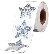 1.5" Large Holographic Sliver Star Stickers for Kids Reward, 500 Pcs Foil Star Metallic Stickers ...