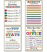 BEAWART 4 Pcs Mental Health Posters- Grounding Technique, Confidentiality Poster, Anxiety Mental ...