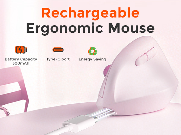 Ergonomic Vertical Wireless Mouse