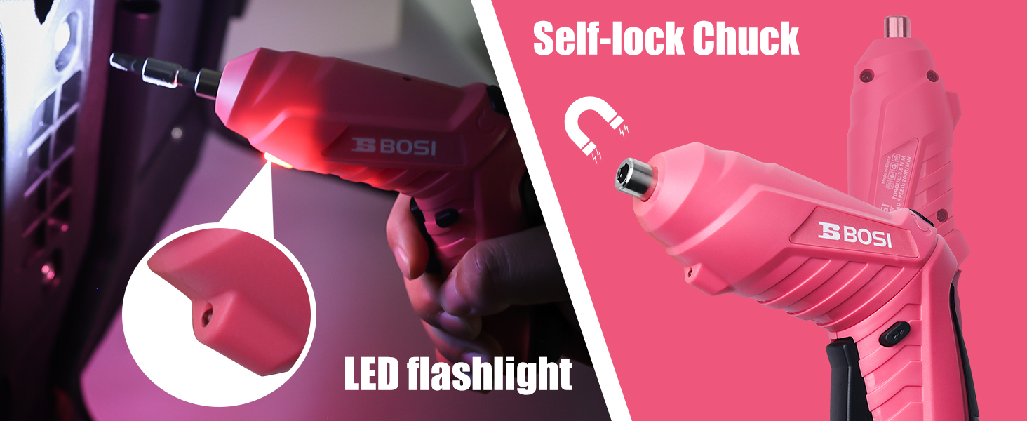 LED flashlight & self-lock chuck