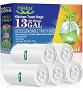 OKKEAI 50L Large Garbage Bag 13 Gallon Trash Bags for Kitchen,Home,White,60 Count