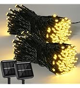 amadecohome 2 Pack 400LED Solar String Lights, Solar Christmas Lights 8 Modes Outdoor Waterproof ...