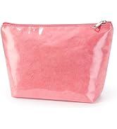 WLLWOO PVC Waterproof Makeup Bag Kraft Paper Cosmetic Bag Travel Toiletry Zipper Pouch Organizer ...