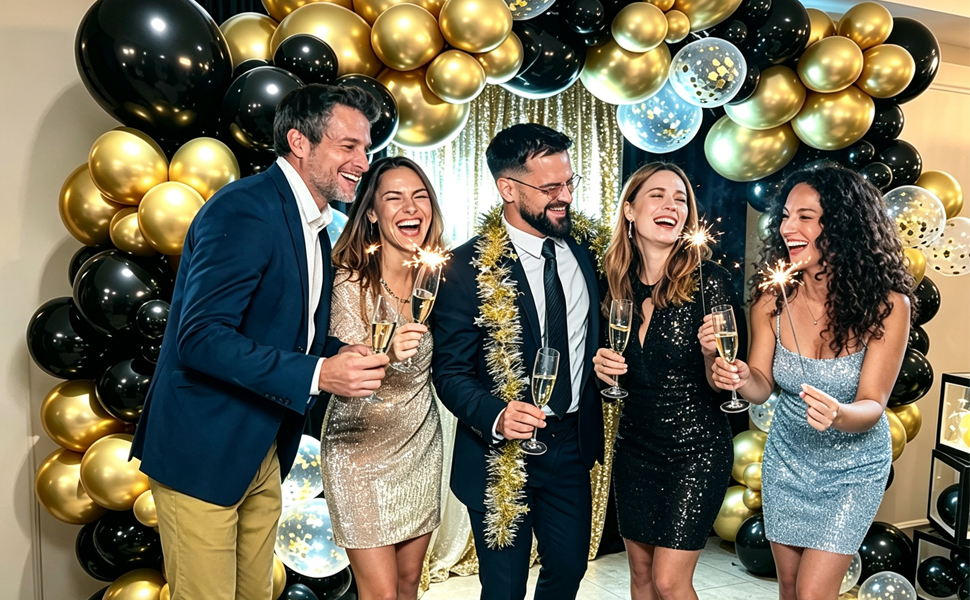 black and gold balloons happy new year balloons decorations black gold balloons birthday balloons