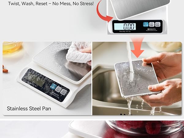 BOMATA 0.1g Food Scale, 13lb Digital Kitchen Scale with Removable Stainless Steel Pan