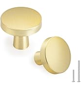 goldenwarm 6 Pack Gold Dresser Cabinet Knobs for Kitchen Hardware Handles Round Drawer Knob for C...