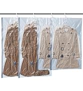 Vacbird Hanging Vacuum Storage Bags for Clothing 4 Pack Hanging Vacuum Seal Bags for Clothing Sui...