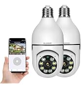 2Pcs Light Bulb Security Camera, 2.4Ghz & 5GHz Wifi 360° Pan/tilt Panoramic Wireless Indoor Light...