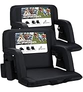 Sportneer Bleacher Chairs with Back and Cushion: 24'' Extra Wide 2.5'' Thick Comfy Cushion Stadiu...