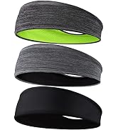 Braylin Men's Headbands, 3-Pack Head Band for Men, Sport Sweatbands for Running Fitness Yoga Cycl...