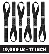 AUGO Heavy Duty Soft Loops –Pack of 6-1.5” x 17” Tie Down Anchor Straps for Use w/Ratchet Strap H...