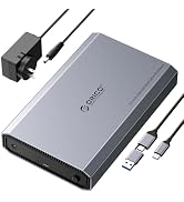 ORICO Aluminum 3.5 Hard Drive Enclosure with USB 3.2 Gen 2 6Gbps Transfer Speed, Fit for 3.5/2.5 ...