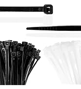 Beadnova Cable Ties 100 Pcs Tie Wraps Zip Ties Heavy Duty for Home and Office(12 Inch, Black and ...