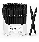 Sooez 40 Pack Bulk Pens Ballpoint, Retractable Black Pen for Smooth Writing | Quick Dry Ball Poin...