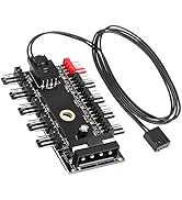 Electop PC Chassis Fan Hub CPU Cooling HUB 10 Port 12V 4 Pin Fan PWM Hub Molex Controller