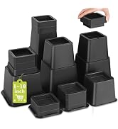20 PCS Bed Risers 10 Inch Heavy Duty, Adjustable Furniture Risers up to 10 Inch Lift 10 Heights O...