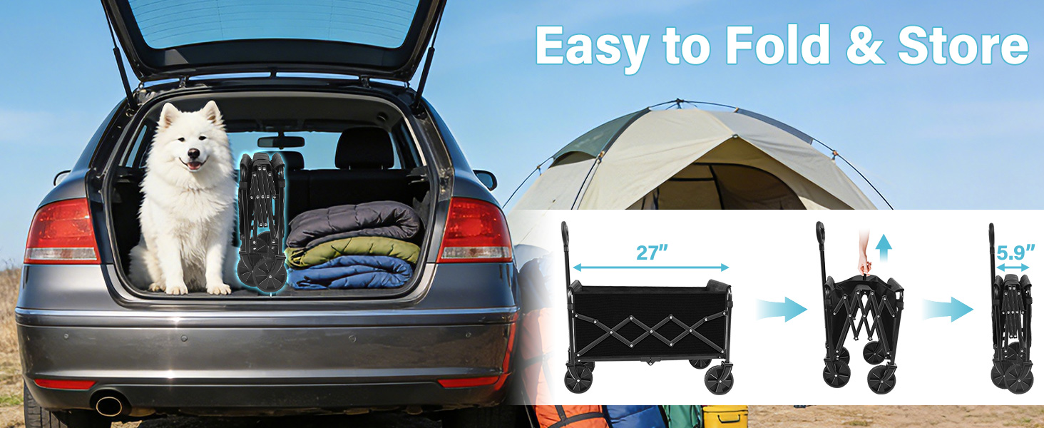 Folds in three steps (Stoop, Draw, Fold) in just 3 seconds, saving 80% storage space.