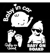 Baby on Board, Baby in Car, Car Window Decal Stickers - 3 Pack