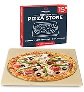 Crack-Resistant, Easy-to-Clean Pizza Stone for Oven Set – 15 x 12 inch Pizza Stone for Grill, Eve...