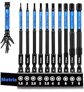 DCWecher 10-Pack Allen Wrench Drill Bit Set 4'' Long (Metric), Profession Allen Key Drill Bit Set...