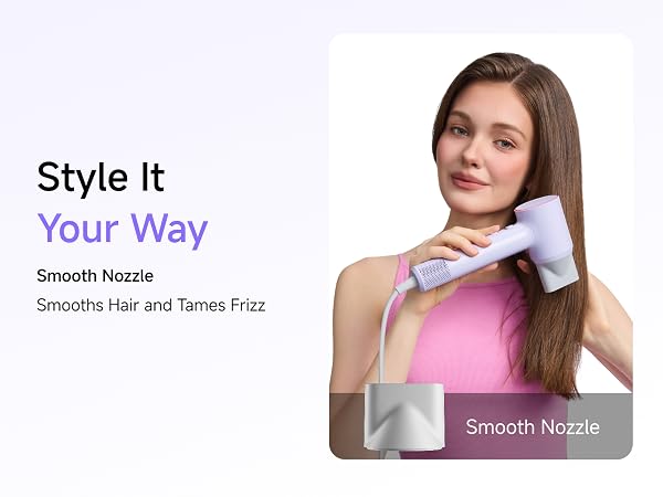 Style it your way. Designed to help direct airflow evenly for smoother, sleeker-looking hair.